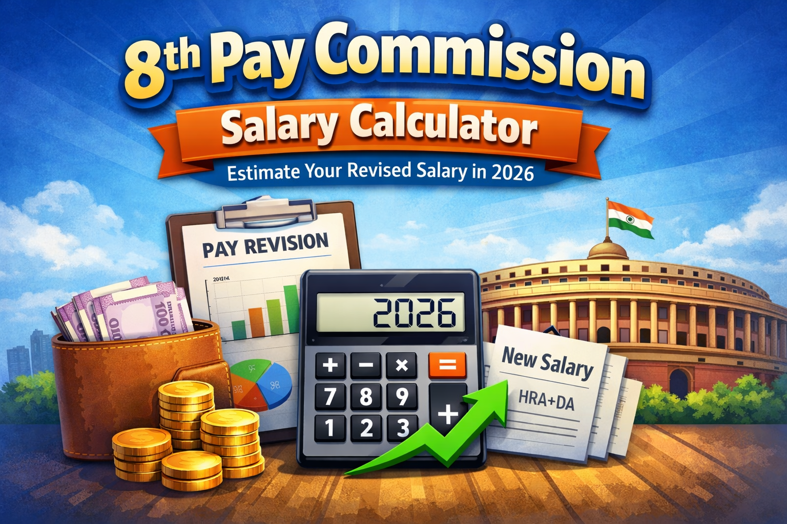 8th Pay Commission Salary Calculator – Estimate Your Revised Salary in 2026